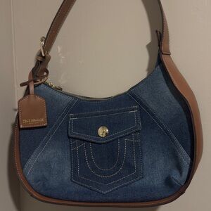 True Religion Denim and Leather Hobo Bag